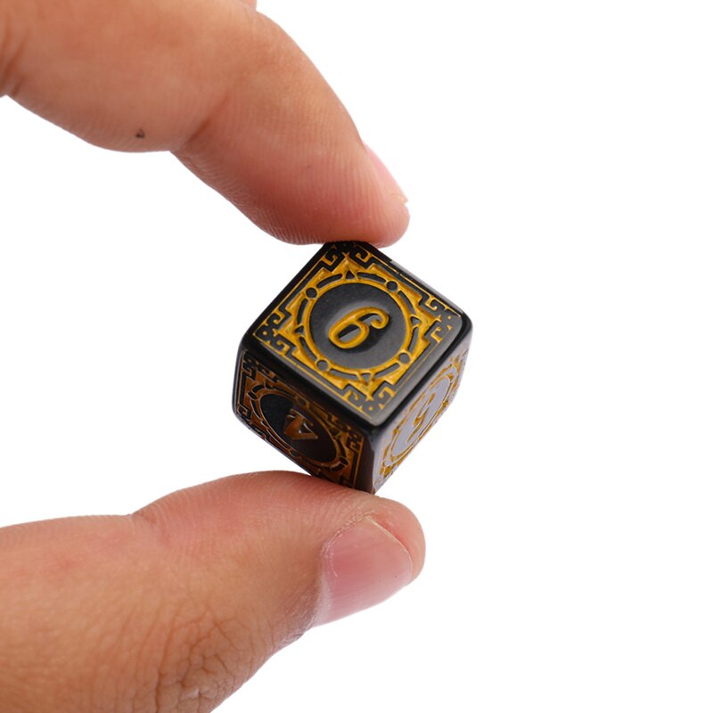 50pcs 10pcs 1pcs Acrylic Carved Pattern Dice 6-sides Accessories Colorful Dice Digital Game Dice