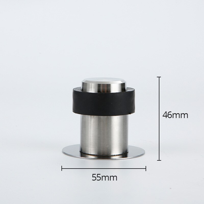 NAIERDI Gummi Tür Stopper Edelstahl Tür Schutzhülle Pad Zauberstab Schutz Anti-kollision Tür Halfter Tür Stoppt Hardware-: B 46mm Silber-