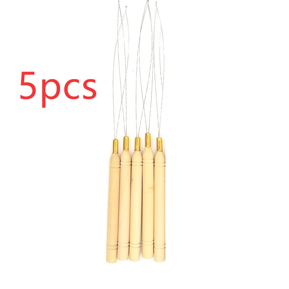 Extensiones de cabello de bucle, Micro anillos, cuentas, enhebrador de agujas, gancho de tracción de alambre, herramienta utilizada para cabello humano, extensión de plumas: Default Title