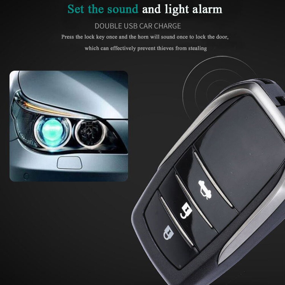12 V Car Alarm System Passive Keyless Entry One Button Starts Remote Controller Auto Central Lock Push Stop Automotive PKE