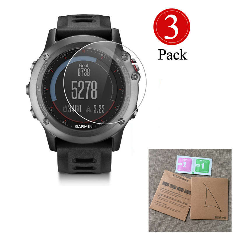 3 piezas no de vidrio templado claro HD de película protectora para Garmin Fenix 3 Sapphire Garmin Fenix 5/Fenix3 H protección completa protector de pantalla