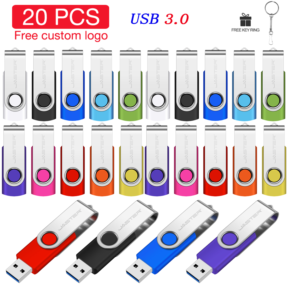 USB3.0 20 PCS Lot USB 3.0 Flash Drive 128GB Free Custom Logo Memory Stick 64GB Key Chain Pen Drive 32GB Colorful Pendrive U Disk