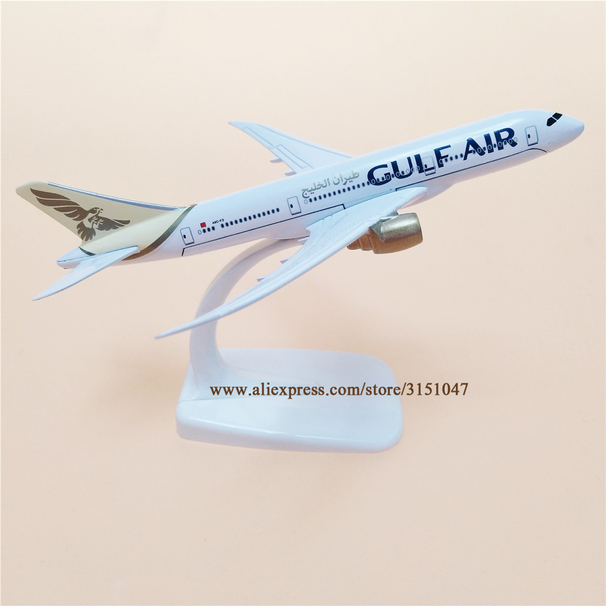 Legering metall gulf air  b787 flygbolag flygplan modell gulf boeing 787 airways planmodell flygplan barn 16cm