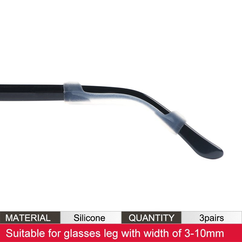 Soft Silicone Eyeglasses Temple Tips Sleeve Retainer,Anti-Slip Elastic Comfort Glasses Retainers For Spectacle Sunglasses: L-White-3