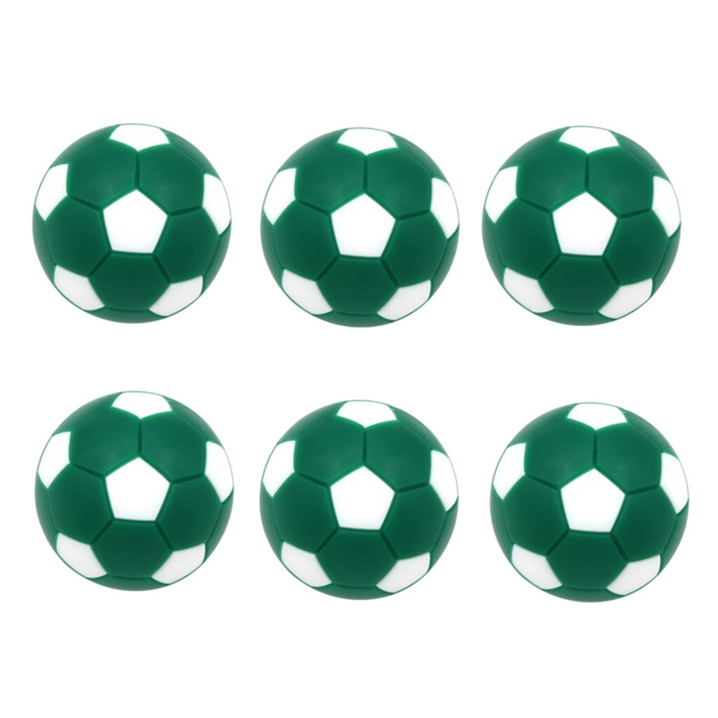 6 pakke sports fodboldbold udskiftningskugler - mini fodboldkugler bordfodboldkugler 32mm -  flere farver: Grøn