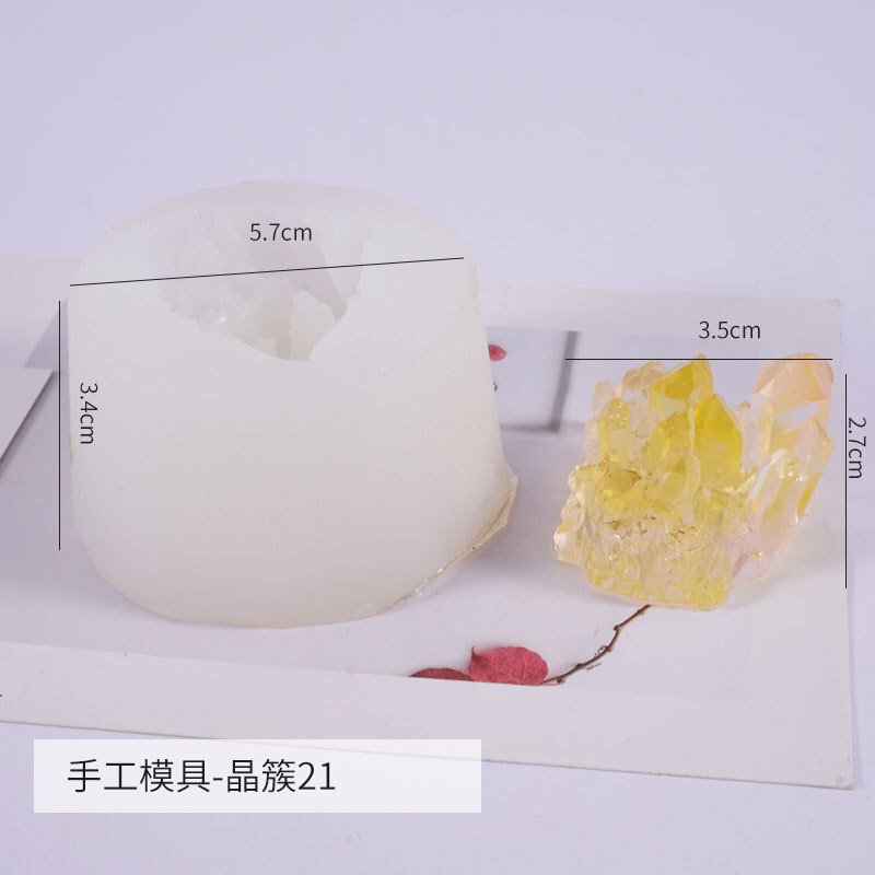Di cristallo Frammenti Stampo In Silicone Al Quarzo Shard Della Muffa Della Resina Epossidica Rifornimenti di Arte di Cristallo Agata Cluster Cavità Dello Stampo UV Dei Monili Della Resina Della Muffa: 21