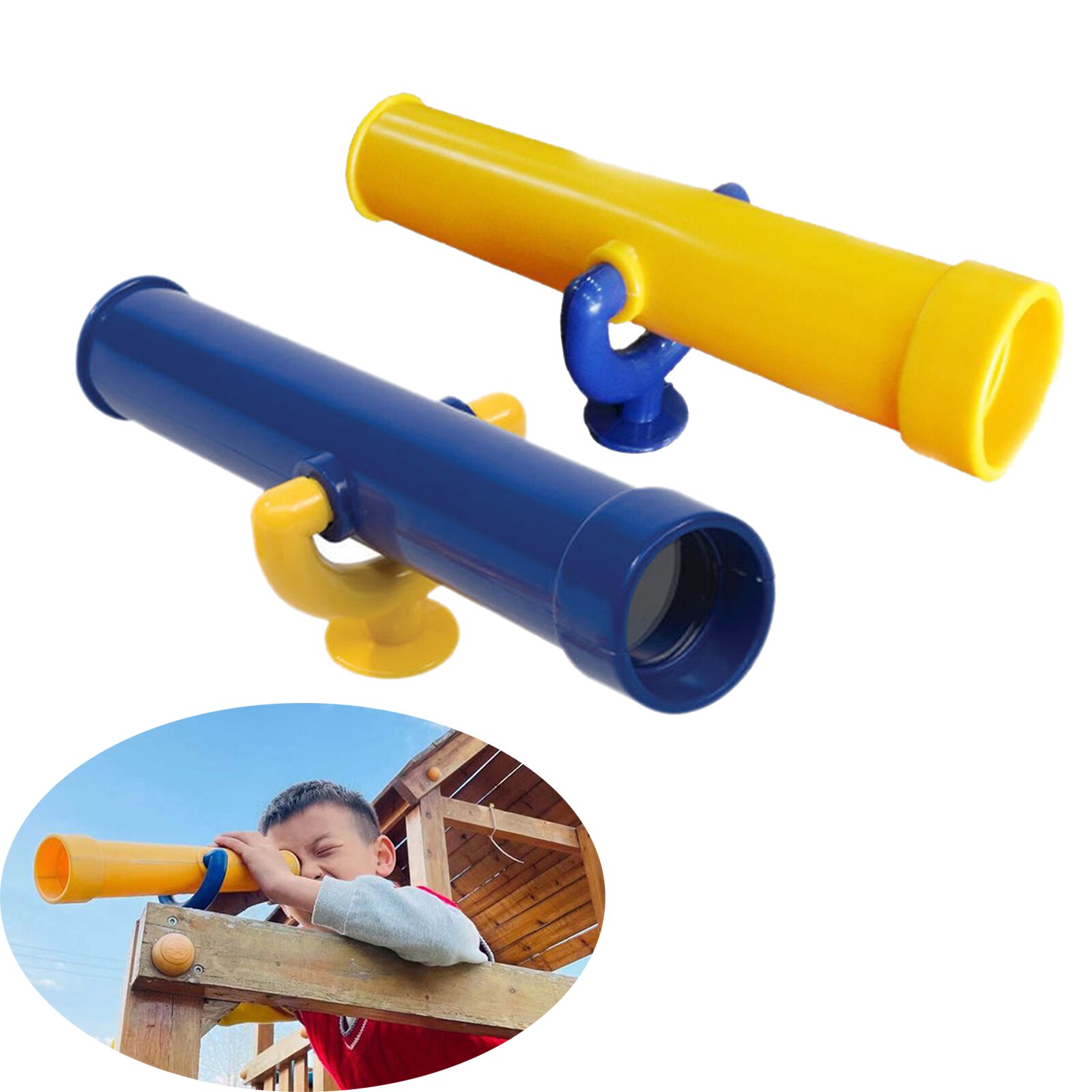 Outdoor Kids Monocular Pirate Telescope Plastic Science Toy for Outdoor Wooden Swing Set Interactive Learning Ages 3+