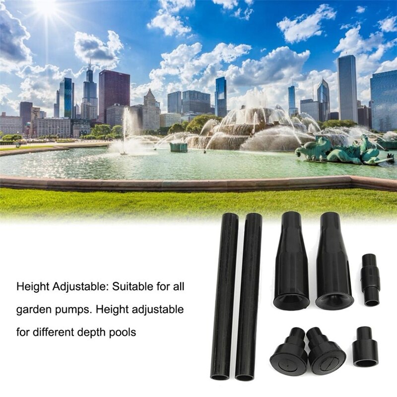 Garden Fountain Pump Waterfall Head Set Garden Landscaping Fish Tank Submersible Pump Multi-Function Nozzles