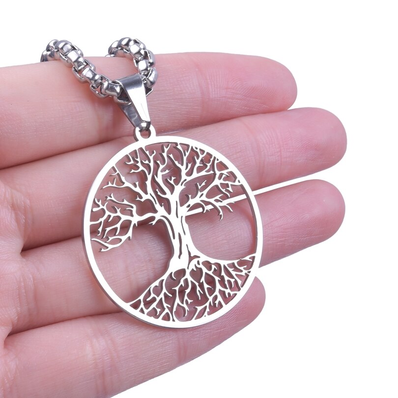 Collares con colgante de cadena de árbol de la vida Para Mujer, Geometría Sagrada, collar de árbol religioso Para Mujer, fabricación de joyas