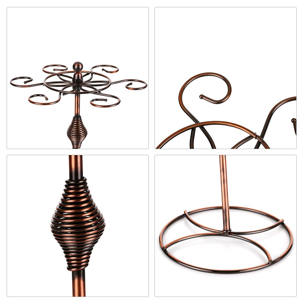 Metallo creativo Freestanding Da Tavolo Rack di Stoccaggio Calici di Vino di Prugne Supporto di Tazza di Vetro Con 6 Ganci