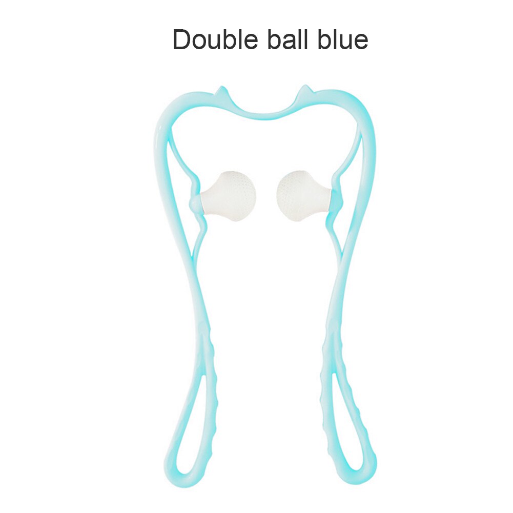 Dual Trigger Point Self-Massage U-Shape Hand Roller Therapy Manual Neck Shoulder Pressure Relieve Hand Roller Massage: Blue 2 Balls