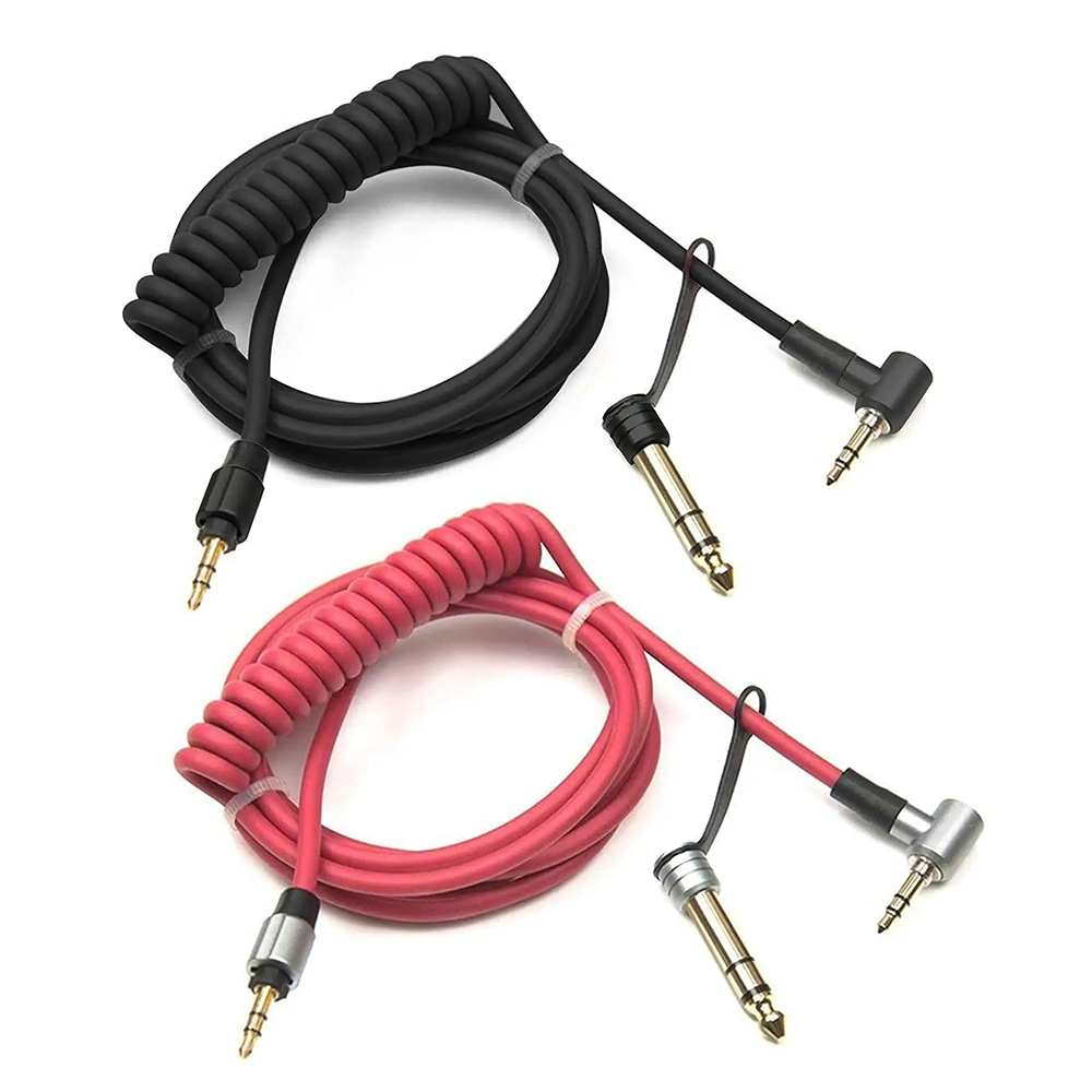 Ersättnings 3.5mm 6.5mm -ljudförlängningskabel kompatibel med beat by dr. dre solo studio pro detox trådlösa mixr-hörlurar