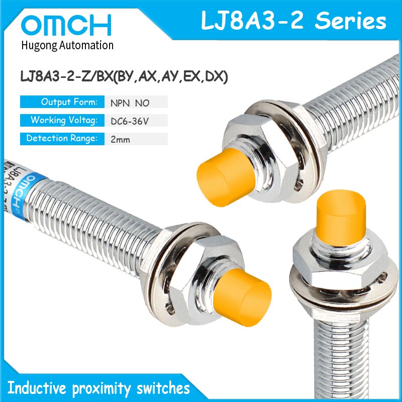 OMCH LJ8A3-2-Z/AY Inductive Proximity Switch Sensor Switch M8 detection range 2mm PNP NC DC6-36V Metal Switch