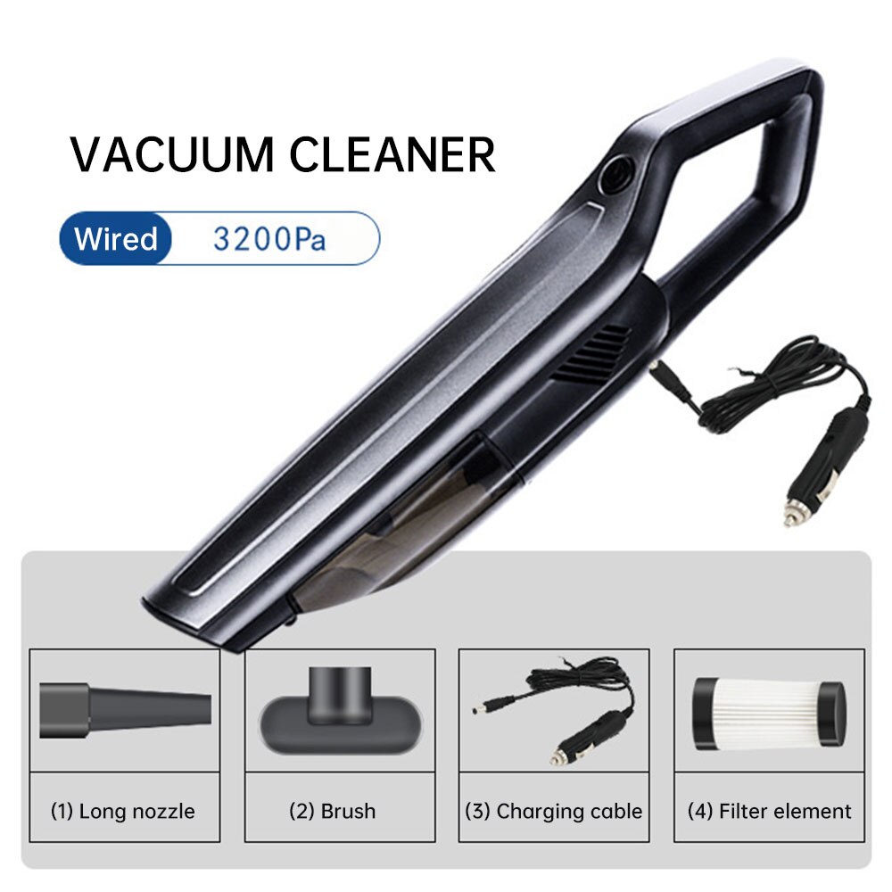 Handheld Wireless Vacuum Powerful Cyclone Suction Rechargeable Car Vacuum Cleaner Wet/Dry Auto Portable for Car Home Pet Hair