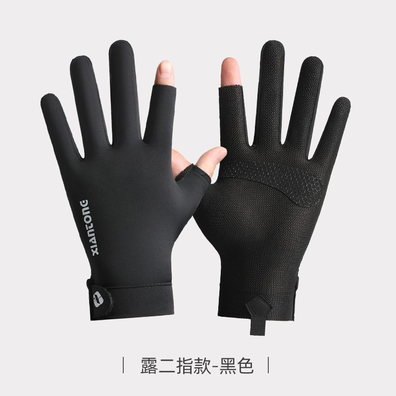 Zomer UV-beschermingshandschoenen Twee vingerloze antisliphandschoenen voor heren Dames Ademende handschoenen voor autorijden Fietsen Klimmen Workout