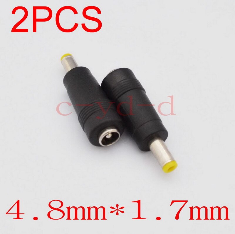 2 uds. Enchufe DC de 5,5x2,1mm, hembra a 6,5x4,4mm, 5,5x2,5mm, 5,0x3,0mm, 4,8x1,7mm, 4,0x1,7mm, 3,5x1,35mm, 3,0x1,1mm, 2,5 x mm 0,8mm 2,0x0,6mm: 4.8mm x 1.7mm