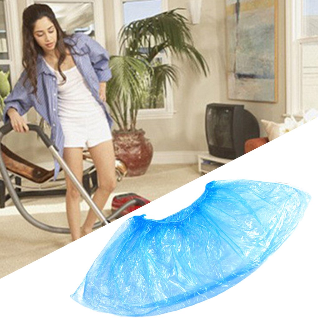 100PCS Disposable Shoe Covers Plastic Waterproof Prevent Wet Boot Covers Household Hotel Lab Cleaning Safety Shoe Boots