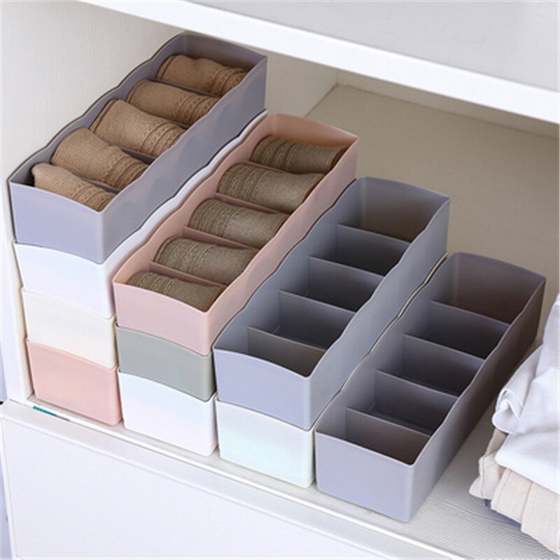 5 Compartment Multi-Purpose Underwear Bra Tie Drawer Storage Box Clothes Organizer Socks Case for Ties Bedroom