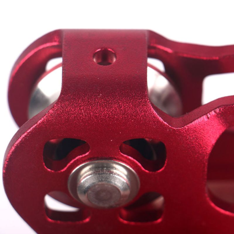 30KN Double Trolley Pulley Aluminum Zip Line Rock Climbing Mountaineering Rescue Lifting Tandem Pulley Camping Hiking