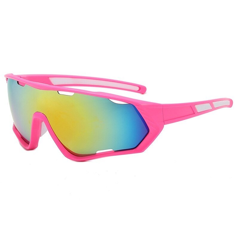 2022 Kleurrijke Fietsen Eyewear Fietsen Winddicht Bril Outdoor Sport Mtb Fiets Zonnebril Goggles Voor Mannen Vrouwen: Pink  red