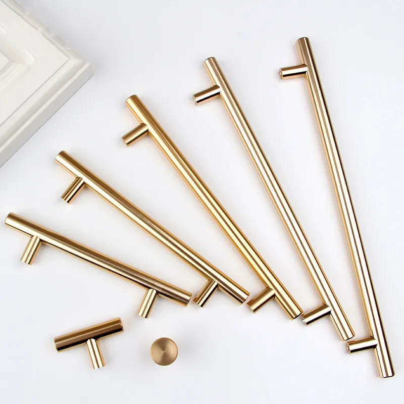 Tirador de barra en T para puerta de cocina, perillas de manija recta, tirador de gabinete, tiradores de acero inoxidable de 10mm de diámetro, herrajes para muebles