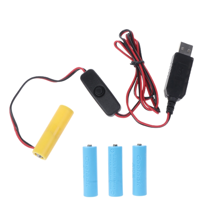 4 aaa dummy batterij adapter usb voeding schakelaar kabel vervangen 4 aaa batterijen voor afstandsbedieningen camera speelgoed led strip