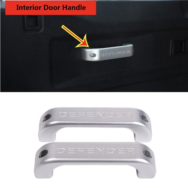 Lot De 2 Poignées De Porte Intérieures En Alliage Argenté Pour Land Rover Defender 1983-2019 - 8