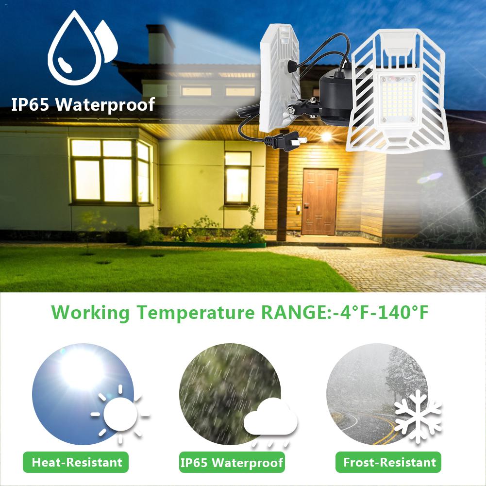 40W Garage Lamp LED Vervormen Wandlamp Verstelbare LED Blaker Licht Waterdicht Werk Licht Voor Workshop US EU Plug 85-265V