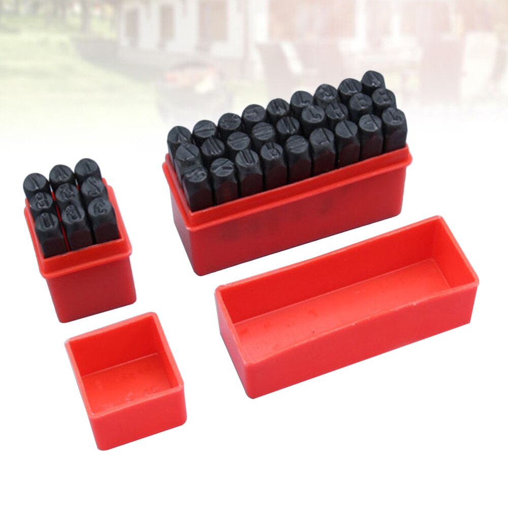 36 PCS 2mm Letters Number Steel Seal Alphanumeric Number Leather Stamper Letter Number Punch Leather Carving Letter Punch Carbon: As Shown