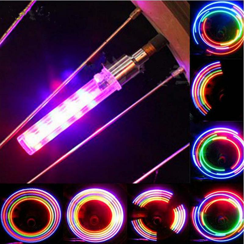 2 Pcs Kleurrijke Klep Lichten Fiets Licht Met Batterij Ventiel Capsled Licht Fietsverlichting Weg Mountainbike Fietsverlichting