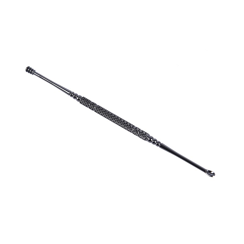 1Pc Double-Ended Rvs Spiraal Oor Pick Lepel Oor Wax Verwijderen Cleaner Ear Care Beauty Tool Draagbare: BK