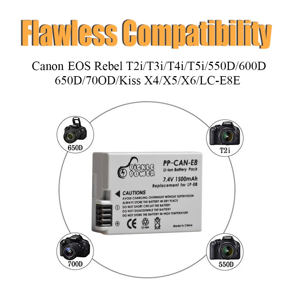 2 uds. LP-E8 LPE8 LP E8 batería recargable y cargador Dual LED para Canon EOS 550D 600D 650D 700D X4 X5 X6i X7i T2i T3i T4i T5i.