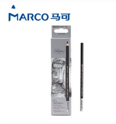 12 stks/partij MARCO 7010 Houtskool Schets Carbon Pen Houtskool Schilderen Houtskool Schetspen Soft Medium Harde
