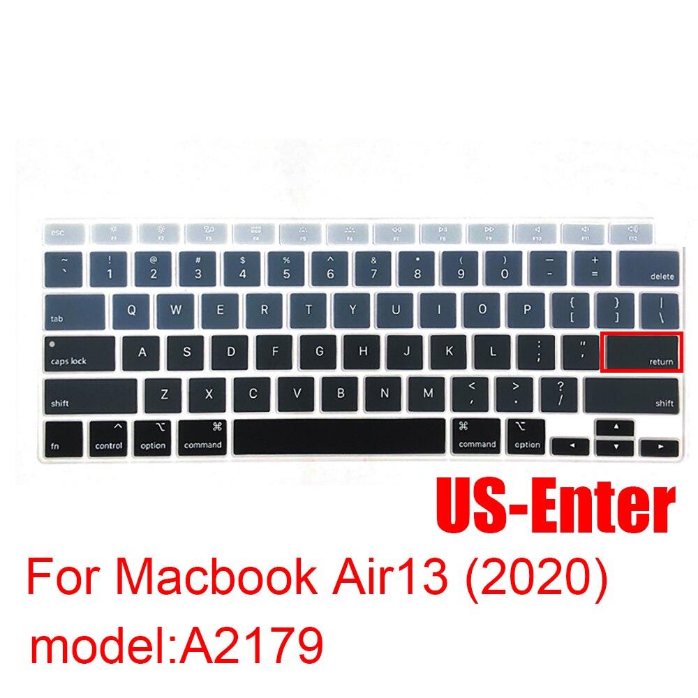 For Macbook Air13 Laptop Keyboard Cover Protective Film Air13.3 A2179 Silicone Keyboard Cover US/EU/JP Color Dust Cases: A2179 US  gray plus