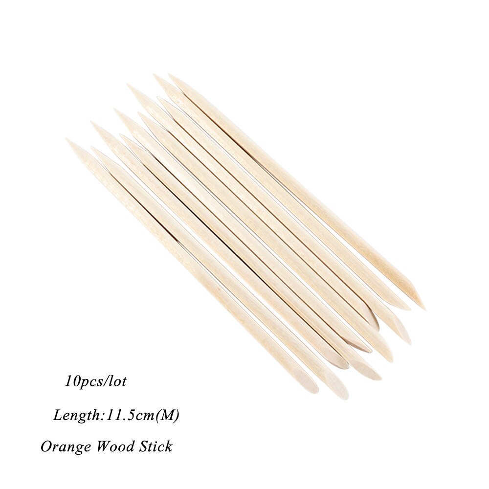 10/30/50/100pcs Bois Baguettes D&#39;orange Ongles Cuticule Poussoir Retrait Parsemant Gemme Outil De Manucure Pédicure Ongles Ensemble de Bâtonnets De NT709: 10pcs M