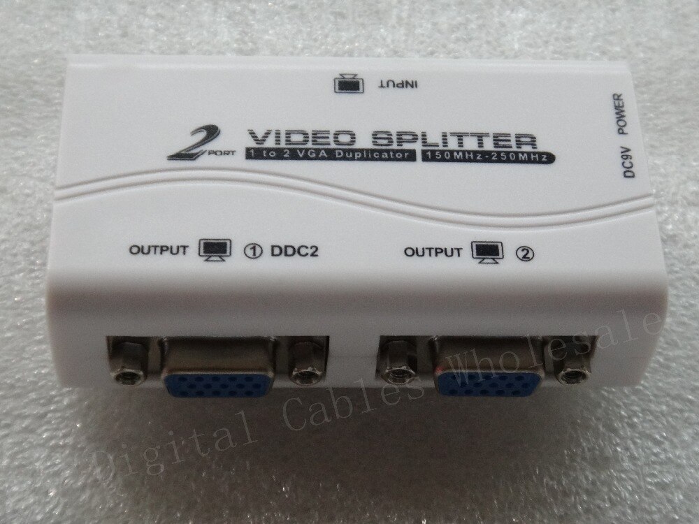 Jaar 1 Naar 2 Poorten Vga Video Splitter Duplicator 1-In-2-Out 250Mhz Apparaat cascadedable Laarzen Signalen 65M 1920*1440