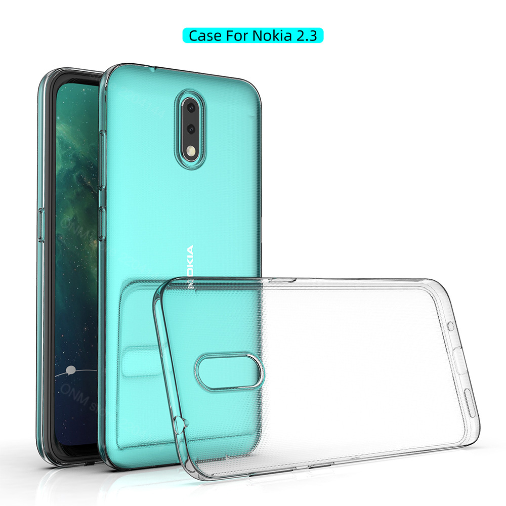 per Il caso di Nokia 2.3 TPU silicone Trasparente Montato Molle Del Respingente per il Caso di Nokia 2.3 Trasparente Della Copertura Posteriore
