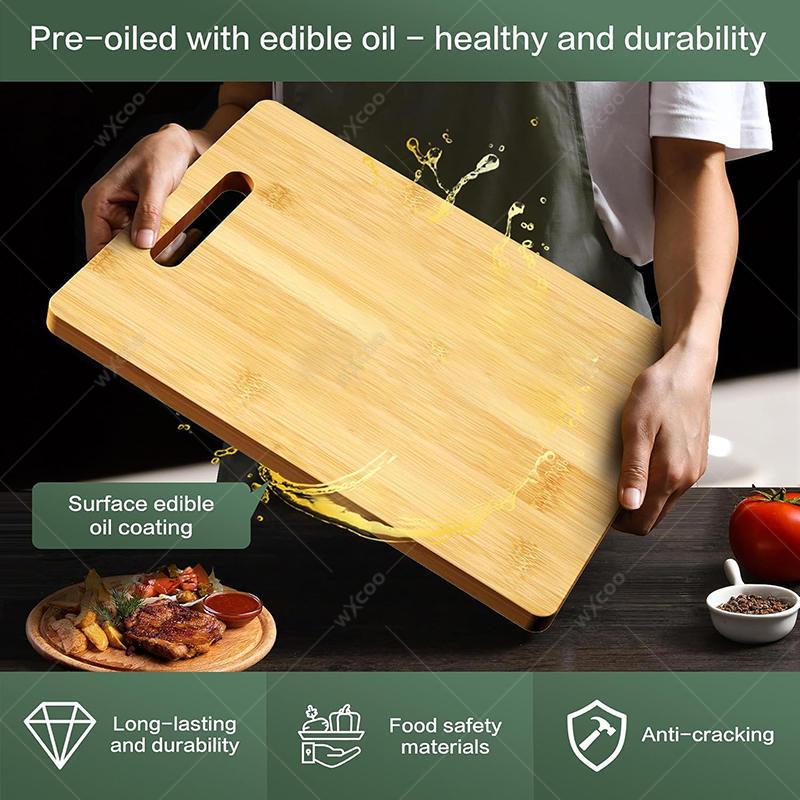 WXCOO-Juego de tablas de cortar de bambú para cocina, tablas de cortar de madera para preparar y servir comida en la cocina, 1-3 uds.