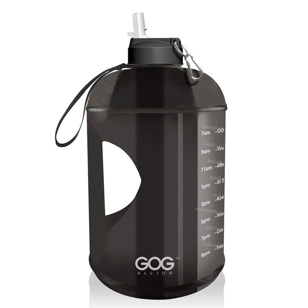 Gallon vandflaske med tidsmarkør og halm motiverende vandkande bpa gratis lækagesikre store vandflasker