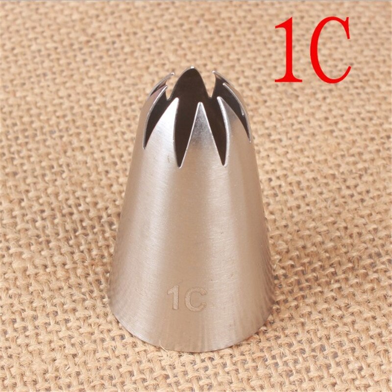 Grote Icing Piping Nozzles Voor Decorating Cake Bakken Cookie Cupcake Piping Nozzle Rvs Pastry Tips Tube # 1C