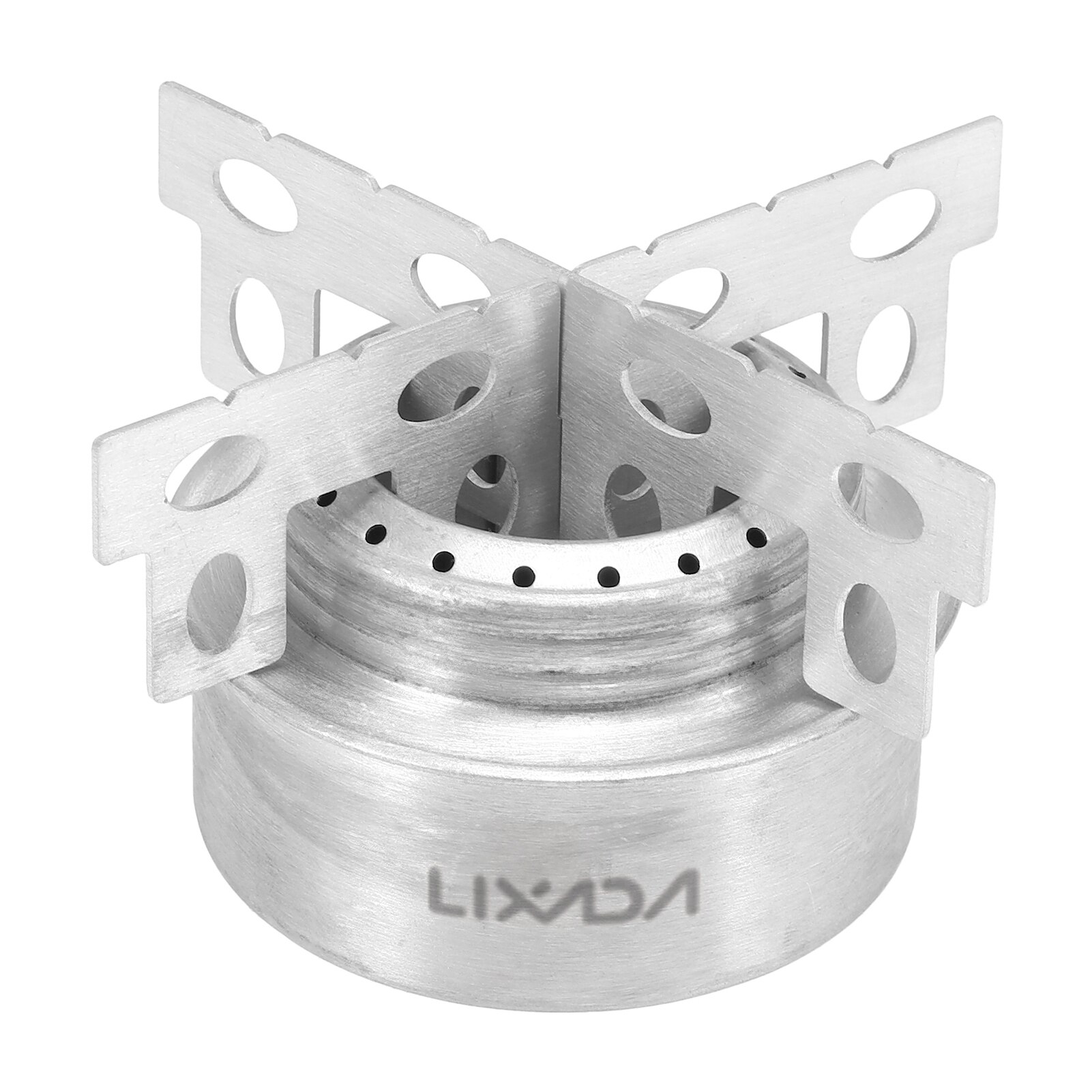 Lixada Mini Alcohol Stove Outdoor Portable Camping Stove with Cross Stand Stove Rack Support Stand Camping Cooking Picnic Stove: Aluminum alloy