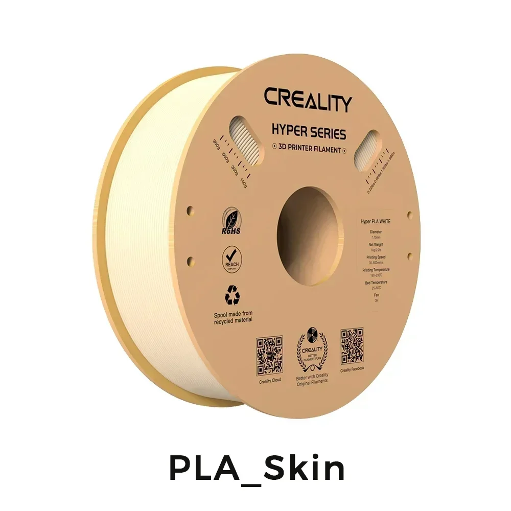 Creality Hyper Series PLA Filament Multiple Colors 1.75mm 1KG 30-600mm/s High Speed High Precision Printing 3D Printer Materials: Skin