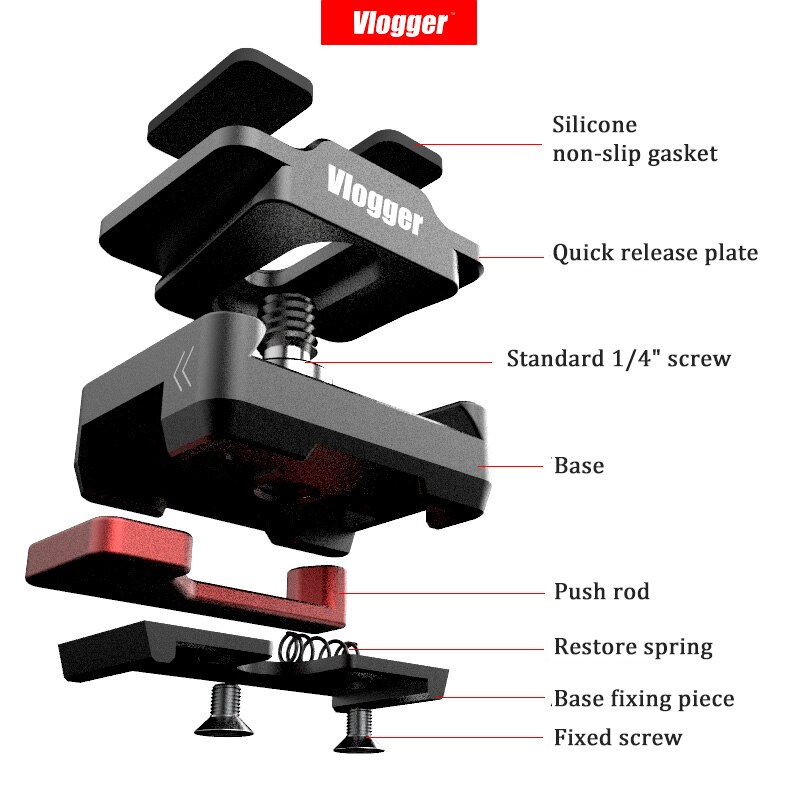 Vlogger Quick Mount System Claw Platform Mounting Base Camera Quick Load Seat Quick Release Splint For Dslr Microphone Monitor