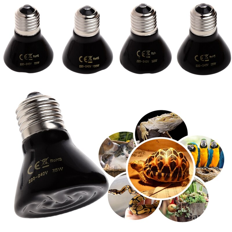 Mini lámpara calefactora de cerámica, 220V, bombillas de calefacción por infrarrojos lejanos