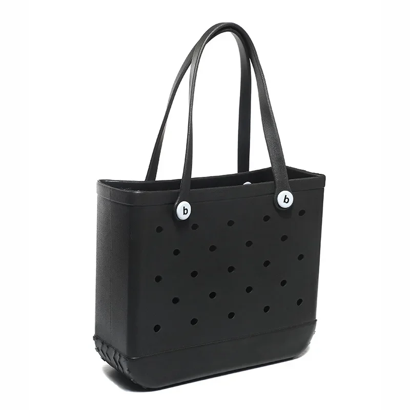 Bolsa de playa grande EVA, cesta de almacenamiento impermeable para piscina, de verano para mujer, bolso de hombro tipo shopper, bolso de playa de gelatina, bolso de mano Croc: Verde