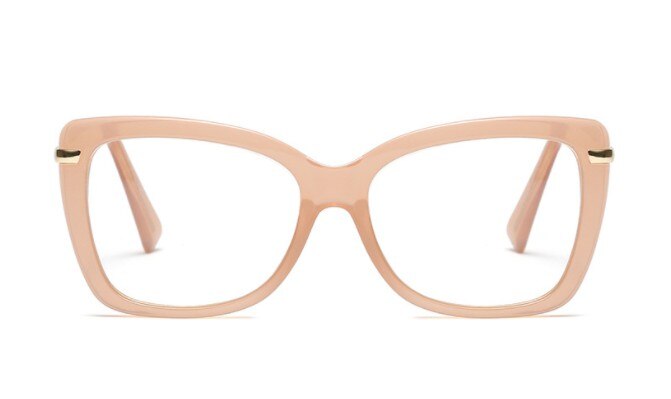 45173 Ladies Cat Eye Glasses Frames Square Women Optical EyeGlasses Eyewear: C2 khaki clear