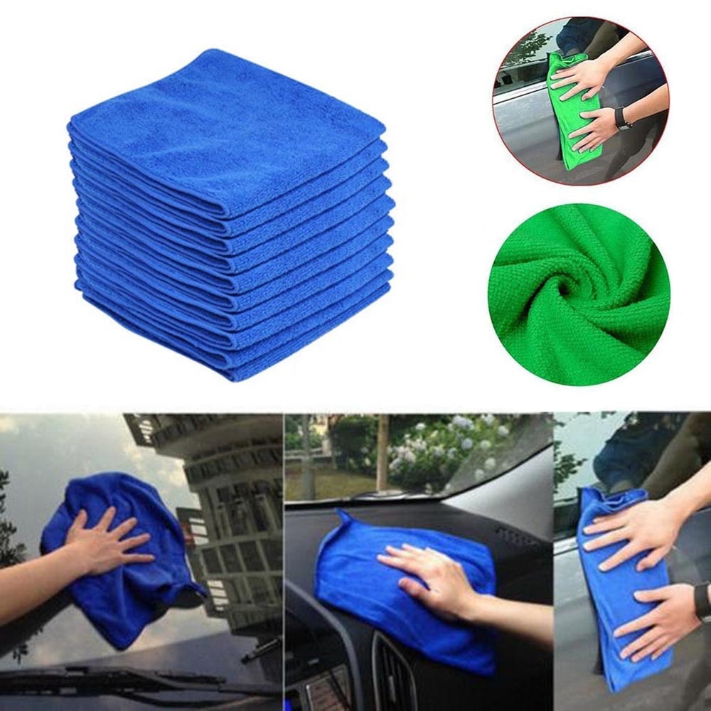 10PC Blue Car Cleaning Detailing Mirofiber Soft Polish Cloths Towel l0401