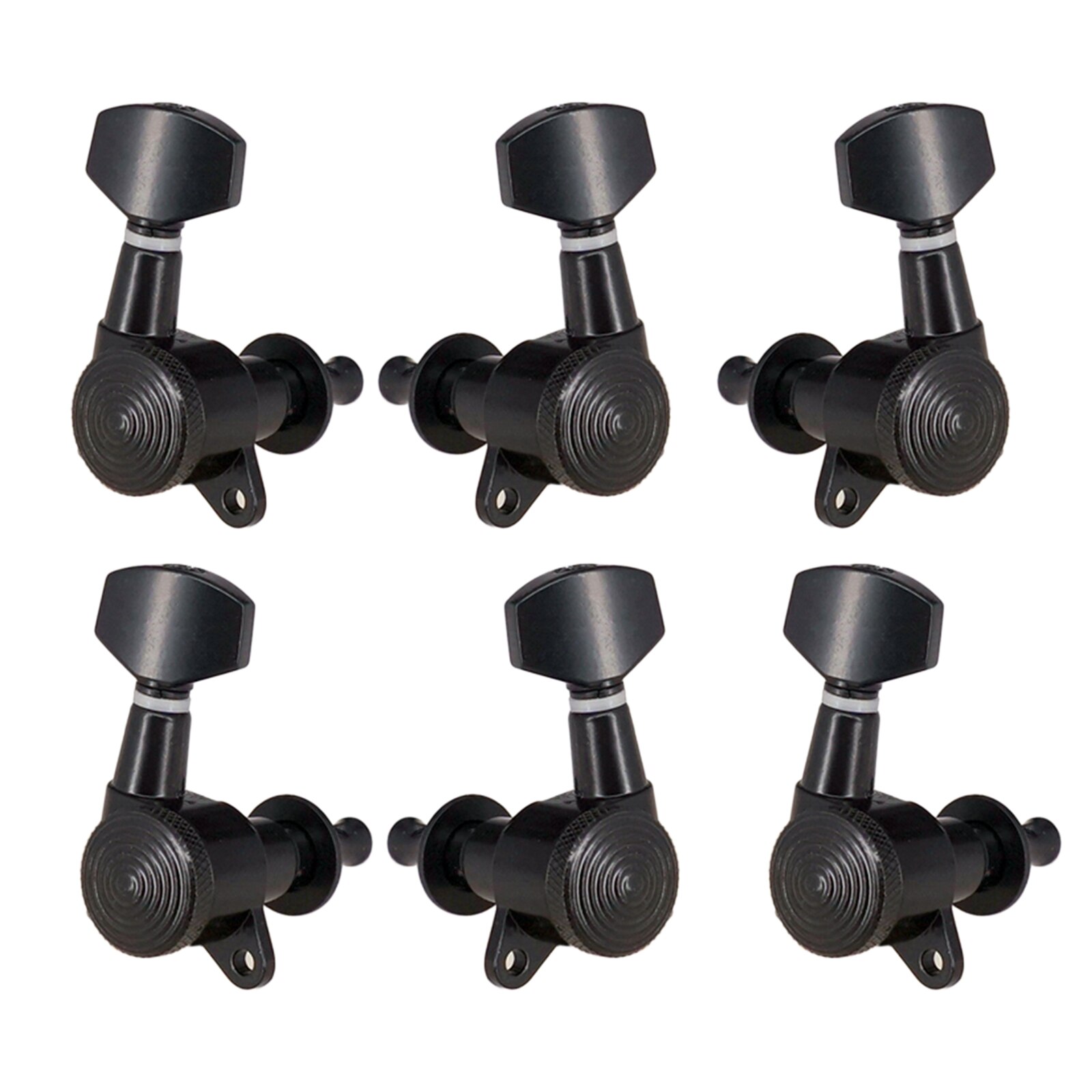 6 Stuks Zinklegering Tuners Keys Onderdelen Voor Elektrische Gitaar Accessoires: 3R 3L Black