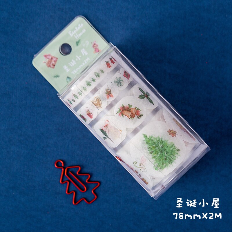 7.8cm * 2m bonito feliz natal série máscara fita scrapbooking decorativo washi fita diário caderno álbum diy artesanato crianças presente: B