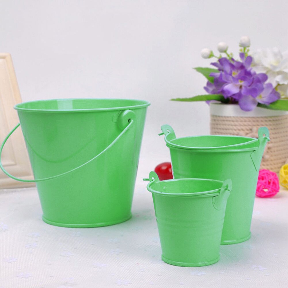 Värikäs mini metallinen ämpäri karkkia suosii laatikko ämpäri hääjuhlan sisustustarvikkeet tynnyri couleur barril de color